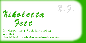 nikoletta fett business card